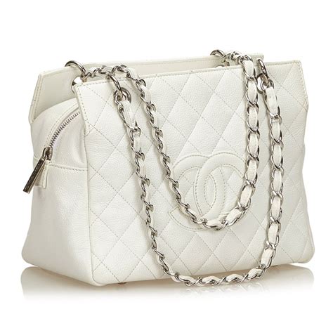 chanel white leather bag|chanel leather bags for sale.